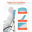 Πτυσσόμενη καρέκλα παραλίας VEVOR, καρέκλες κάμπινγκ με ψηλή πλάτη για ενήλικες, με θήκη για κύπελλο, δικτυωτή πλάτη, τσάντα μεταφοράς, φορητή καρέκλα με εξαιρετικά φαρδύ κάθισμα 150 kg, βαριάς χρήσης, για εξωτερικούς χώρους, κατασκήνωση, ανοιχτό μπλε, 2 τεμάχια