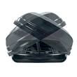 Menabo - Μπαγκαζιέρα Οροφής Mania 580 Duo Διπλό Άνοιγμα Black με Δαγκάνες Crab (Μαύρη / Γυαλιστερή 224,4x89x36,4cm) για Ασφαλή Μεταφορά Φορτίου - 1 Σετ (16910/MB)