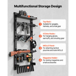 Βάση όπλων VEVOR για τοποθέτηση σε τοίχο, από βαρέως τύπου ατσάλι, εσωτερική βάση για κυνηγετικά όπλα με θήκη γεμιστήρα, πάνελ MOLLE, θήκη αποθήκευσης αξεσουάρ όπλων, χωράει έως και 5 τουφέκια ή κυνηγετικά όπλα, για τακτικό εξοπλισμό
