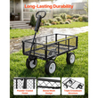 Καρότσι κήπου VEVOR, 408,2 kg, Βαρύ χαλύβδινο καρότσι κήπου και αυλής με ελαστικά 10 ιντσών, Σκαμπό κηπουρικής εξωτερικού χώρου με ρυθμιζόμενη λαβή, Αποσπώμενα πλαϊνά πάνελ, Σύνδεση σε ATV ή τρακτέρ, Μαύρο