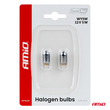 Amio – Λάμπες Αλογόνου WY5W W2.1x9.5d Καρφωτές 12V 5W Λευκό/Χρώμιο Lumitec για Φωτισμό Θέσης & Εσωτερικό – Σετ 2 Τεμ. (04628/AM)