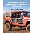 Πόρτες VEVOR Jeep Tube, 4θυρες, κατάλληλες για Jeep Wrangler JL 2018-2026 & Gladiator JT 2020-2026, Μισές σωληνωτές πόρτες Off Road με μοτίβο Soldier, μπροστινές και πίσω σωληνωτές μισές πόρτες με πιστοποιημένους πλευρικούς καθρέφτες DOT και λαστιχένια μαξιλαράκια.