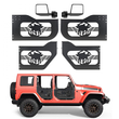 Πόρτες VEVOR Jeep Tube, 4θυρες, κατάλληλες για Jeep Wrangler JL 2018-2026 & Gladiator JT 2020-2026, Μισές σωληνωτές πόρτες Off Road με μοτίβο Soldier, μπροστινές και πίσω σωληνωτές μισές πόρτες με πιστοποιημένους πλευρικούς καθρέφτες DOT και λαστιχένια μαξιλαράκια.