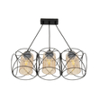 GLOBOSTAR® GLINDER 201-0141 Vintage Κρεμαστό Φωτιστικό Οροφής με Ντουί 3 x E27 AC 220-240V IP20 - Μαύρο & Μελί - Μ53 x Π25 x Υ23cm