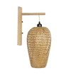 GLOBOSTAR® SELVA 01977 Boho Φωτιστικό Τοίχου - Απλίκα με Ντουί 1 x E27 AC 220-240V IP20 - Μπεζ - Μ24 x Π32 x Υ56cm