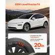 Καλύμματα τροχών VEVOR για Tesla Model Y 2025, Σετ 20 ιντσών με καλύμματα τροχών 4 τροχών, αντικατάσταση OEM, καλύμματα τροχών αυτοκινήτου με κούμπωμα μεγέθους R20, ανθεκτικά καλύμματα ζαντών ελαστικών ABS 10 ακτίνων, ματ μαύρο
