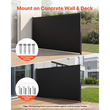 Πτυσσόμενη πλαϊνή τέντα VEVOR, 180x300 cm Πτυσσόμενη πλαϊνή τέντα βεράντας με ύφασμα πολυεστέρα 180 g/m², αδιάβροχη τέντα προστασίας προσωπικών δεδομένων εξωτερικού χώρου για κήπο, μπαλκόνι, πισίνες, βεράντα, μαύρη