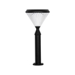 GLOBOSTAR® VEGGIE 90522 Φωτιστικό Κολωνάκι Κήπου LED 10W 500lm 120° με Ενσωματωμένο Φωτοβολταϊκό Panel 6V 2W & Επαναφορτιζόμενη Μπαταρία Li-ion 3.2V 6000mAh με Αισθητήρα Ημέρας-Νύχτας Αδιάβροχο IP65 Ψυχρό Λευκό 6000K - Sanan SMD Chip - Μαύρο - Μ26 x Π26 x Υ60cm - 2 Χρόνια Εγγύηση