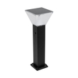 GLOBOSTAR® VEGGIE 90524 Φωτιστικό Κολωνάκι Κήπου LED 10W 500lm 120° με Ενσωματωμένο Φωτοβολταϊκό Panel 6V 2W & Επαναφορτιζόμενη Μπαταρία Li-ion 3.2V 6000mAh με Αισθητήρα Ημέρας-Νύχτας Αδιάβροχο IP65 All in One CCT 6000K-4500K - Sanan SMD Chip - Μαύρο - Μ19.5 x Π19.5 x Υ60cm - 2 Χρόνια Εγγύηση