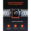 Ανεμιστήρας αγωγού VEVOR Inline, 1372m³/h 203mm EC με κινητήρα και εξαερισμό 10 ταχυτήτων, ελεγκτής PWM, έλεγχος με εφαρμογή, αισθητήρας θερμοκρασίας και υγρασίας, ψύξη για σκηνή καλλιέργειας, εσωτερική κηπουρική, υδροπονία