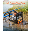 Αντλία νερού VEVOR με βενζίνη, 50,8 mm, 132 GPM 7HP, φορητή αντλία μεταφοράς νερού για λίπη, βενζινοκινητήρας με σωλήνα εκκένωσης 7,62 m, πλαίσιο βαρέως τύπου, πτερωτή από χυτοσίδηρο, για άρδευση, πισίνες