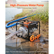 Αντλία νερού VEVOR με βενζίνη, 50,8 mm, 128 GPM 6HP, φορητή αντλία μεταφοράς νερού για λίπη, βενζινοκινητήρας με σωλήνα εκκένωσης 7,62 m, πλαίσιο βαρέως τύπου, πτερωτή από χυτοσίδηρο, για άρδευση, πισίνες