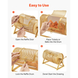 Περιστρεφόμενος Δελτίο Λαχειοφόρων Αγώνων VEVOR, 295 x 167 mm Χωράει 2500 Δελτία ή 100 Μπάλες Πινγκ Πονγκ, Κλωβός Λαχειοφόρων Αγώνων με Ενισχυμένη Λαβή, Σταθερή Τριγωνική Βάση, για Εκδηλώσεις και Συγκεντρώσεις, Χρυσό