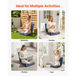 Επιδαπέδια καρέκλα VEVOR, 6 ρυθμιζόμενες θέσεις, πτυσσόμενη επιδαπέδια καρέκλα παιχνιδιών με στήριξη πλάτης, εύκολη στη μεταφορά, στιβαρό μεταλλικό πλαίσιο με ανακυκλωμένο αφρό και επιφάνεια από σουέτ, για διάβασμα, χαλάρωση, σκούρο μπλε