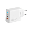 Αντάπτορας φόρτισης Fast Charge με 3 θύρες USB-A & Type-C - 120W - CX-180B - 271801 - White