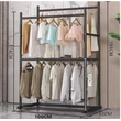 Μεταλλική κρεμάστρα δαπέδου διπλή - 100cm - 8677Y-N - Black - 421519
