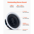 Ηχεία Οροφής Bluetooth VEVOR, 203,2 χιλ., Σύστημα ηχείων οροφής και τοίχου με ενισχυτή, Ηχεία 2 δρόμων εντοιχιζόμενα, για τοποθέτηση σε υγρά περιβάλλοντα, οικιακό κινηματογράφο, σαλόνι ή σκεπαστή βεράντα, 1 ζεύγος