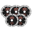 Λεπίδες διαμαντιών VEVOR 125 mm, 5 λεπίδες κοπής τοίχου Chaser, άξονας 20 mm, διαμαντένια τμήματα υψηλής σκληρότητας, χαλύβδινος πυρήνας 65Mn, ξηρή και υγρή κοπή, καθαρές άκρες για σκυρόδεμα, τούβλα, πέτρα, τσιμέντο