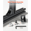 Προφίλ εξώθησης αλουμινίου VEVOR 4PCS 4040, 15,75 ίντσες 400 mm, ανοδιωμένη γραμμική ράγα ευρωπαϊκού προτύπου με υποδοχή T, ράγα αλουμινίου υψηλής αντοχής από εξώθηση, για εξαρτήματα τρισδιάστατων εκτυπωτών και πάγκο εργασίας CNC DIY, μαύρο