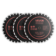 Λεπίδες διαμαντιών VEVOR 410 mm, Σετ 3 λεπίδων πριονιού σκυροδέματος, Άξονας 25,4 mm, Διαμαντένια τμήματα υψηλής σκληρότητας, Πυρήνας χάλυβα 65Mn, Ξηρή υγρή κοπή, Καθαρές άκρες για σκυρόδεμα, τοιχοποιία, τούβλο, πέτρα, γρανίτη