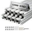 VEVOR 10PCS Προφίλ Εξώθησης Αλουμινίου 2020, 48 ίντσες 1220 mm, Υποδοχή T, Ευρωπαϊκό Πρότυπο, Ανοδιωμένη Γραμμική Ράγα, Υψηλής Αντοχής Εξωθημένη Ράγα Αλουμινίου, για Ανταλλακτικά Τρισδιάστατων Εκτυπωτών και Πάγκο Εργασίας CNC DIY, Ασημί