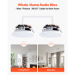 Ηχεία Οροφής Bluetooth VEVOR, 203,2 χιλ., Σύστημα ηχείων οροφής και τοίχου με ενισχυτή, Ηχεία 2 δρόμων εντοιχιζόμενα, για τοποθέτηση σε υγρά περιβάλλοντα, οικιακό κινηματογράφο, σαλόνι ή σκεπαστή βεράντα, 1 ζεύγος