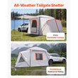 Σκηνή κάμπινγκ VEVOR SUV για 5-9 άτομα, σκηνή SUV με πίσω πόρτα 3,96 x 3,05m 3 εποχών με αεριζόμενα παράθυρα, αδιάβροχες σκηνές αυτοκινήτου διπλής χρήσης PU2000mm για πεζοπορία σε εξωτερικούς χώρους