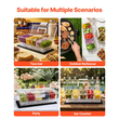 VEVOR Ψυγμένο δοχείο σερβιρίσματος καρυκευμάτων, δοχείο σερβιρίσματος με 5 διαμερίσματα και πάγο, πλαστικό πιάτο με δίσκο γαρνιτούρας φρούτων με καπάκι, για αξεσουάρ μπαρ σαλάτας για τάκος, είδη εστιατορίου για πάρτι και σπίτι
