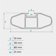 MENABO ΜΠΑΡΕΣ ΟΡΟΦΗΣ ΑΛΟΥΜΙΝΙΟΥ BLADE M SILVER 118 cm ΜΕ ΑΚΡΑ ALFA HIGH ΓΙΑ GMC Acadia 5 doors 2017> ΜΕ FLUSH RAILS - 2 ΤΕΜ. (12920/MB)
