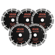 Λεπίδες διαμαντιών VEVOR 160 mm, 5 λεπίδες κοπής τοίχου Chaser, άξονας 22,2 mm, διαμαντένια τμήματα υψηλής σκληρότητας, χαλύβδινος πυρήνας 65Mn, ξηρή, υγρή κοπή, καθαρές άκρες για σκυρόδεμα, τούβλα, πέτρα, τσιμέντο