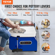 Τροχός κεραμικής VEVOR, 450W, μηχανή σχηματισμού τροχών από πηλό 11 ιντσών, ρυθμιζόμενη ταχύτητα 60-300 σ.α.λ. με λαβή και πεντάλ, αποσπώμενη λεκάνη ABS, κιτ αξεσουάρ για ενήλικες και αρχάριους χειροτεχνίας DIY, μπλε