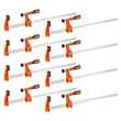Σφιγκτήρες ράβδων VEVOR για ξυλουργική, συσκευασία 8 τεμαχίων, σφιγκτήρες ανοίγματος F 60,96 cm, όριο φορτίου 272 kg, με πλαστικό πέλμα και σχεδιασμό αυτοασφαλιζόμενο, υψηλής ποιότητας χυτοσίδηρος και ανθρακούχος χάλυβας, για ξυλουργική και μεταλλουργία