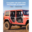 Πόρτες VEVOR Jeep Tube, 4θυρες, συμβατές με Jeep Wrangler JK Unlimited 2007-2018, Μισές σωληνωτές πόρτες από κράμα χάλυβα Off Road εμπρός και πίσω με τσάντα αποθήκευσης, λαστιχένια μαξιλαράκια, μεντεσέδες βαρέως τύπου και μάνδαλο OE