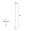 GLOBOSTAR® HELIOS-280 GLB-000-0004 Μεταλλικός Γαλβανισμένος Στύλος Φωτισμού για Φωτοβολταϊκό Προβολέα Εξωτερικού Χώρου - RAL 9016 Λευκό Ματ - Μ35 × Π25 × Υ280cm