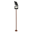 GLOBOSTAR® HELIOS-280 GLB-000-0005 Μεταλλικός Γαλβανισμένος Στύλος Φωτισμού για Φωτοβολταϊκό Προβολέα Εξωτερικού Χώρου - RAL 8004 Corten Καφε Ματ - Μ35 × Π25 × Υ280cm
