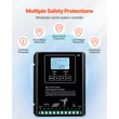 Κιτ ηλιακής αιολικής ενέργειας VEVOR 12V 400W, 2 τεμάχια μονοκρυσταλλικά ηλιακά πάνελ 100W + ανεμογεννήτρια 200W + ελεγκτής υβριδικού συστήματος MPPT αιολικής/ηλιακής ενέργειας για εφαρμογές οικιακής χρήσης, τροχόσπιτου, σκάφους και κάμπινγκ εκτός δικτύου