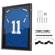 Βιτρίνα βιτρίνας VEVOR Jersey Frame, 92,5 x 71,8 x 4 cm, Ξύλινο κουτί σκιών για αθλητική φανέλα με προστασία 98% UV από την υπεριώδη ακτινοβολία, με μαγνητική κλειδαριά για μπλούζα μπέιζμπολ, μπάσκετ, ποδοσφαίρου, χόκεϊ, στολή