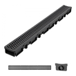 Αποχέτευση τάφρου VEVOR, 1005 x 103 x 62 mm, Γραμμικό κανάλι αποστράγγισης 5 τεμαχίων, Αποχέτευση καναλιού HDPE με σχάρες και καπάκια, Σύστημα αποστράγγισης εξωτερικού χώρου υψηλής ποιότητας για δρόμο, βεράντα, πισίνα, κήπο, αυλή, μαύρο