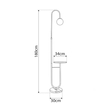 kelvo® CORDELIA KLV-102-0005 Επιδαπέδιο Φωτιστικό για Λάμπα με Ντουί 1 x E27 AC 220-240V IP20 - Μαύρο Ματ & Λευκό - Μ30 x Π34 x Υ180cm