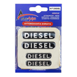 DIESEL ΑΥΤΟΚΟΛΛΗΤΑ 7,7 Χ 1,8 cm / 6 x 1,4 cm ΜΑΥΡΟ/ΧΡΩΜΙΟ ΜΕ ΕΠΙΚΑΛΥΨΗ ΕΠΟΞΕΙΔΙΚΗΣ ΡΥΤΙΝΗΣ - 4 ΤΕΜ.