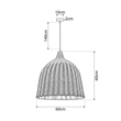 kelvo® BAHAMAS KLV-102-0003 Κρεμαστό Φωτιστικό Οροφής για Λάμπα με Ντουί E27 AC 220-240V IP20 - Μπεζ - Μ60 x Π60 x Υ60cm