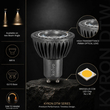 kelvo® KYRON DTW 15° KLV-103-0012 Σποτ GU10 MR16 LED 7W 770lm CRI (Ra) ≥ 90 15° AC 220-240V IP20 Θερμό Λευκό Dimmable με λειτουργία Dim-to-Warm 3000K→1800K - Bridgelux COB Chip - Γκρι Ανθρακί Ματ - Μ5 x Π5 x Υ5.7cm - 3 Χρόνια Εγγύηση