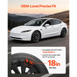 Καλύμματα τροχών VEVOR για Tesla Model 3 2017-2023, Σετ καλύμματος τροχών 4 τροχών 18 ιντσών, αντικατάσταση OEM, καλύμματα τροχών αυτοκινήτου με κούμπωμα μεγέθους R18, καλύμματα ζαντών ελαστικών ABS 10 ακτίνων, ματ μαύρο