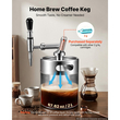 Καφετιέρα VEVOR Nitro Cold Brew 4L Σύστημα Διανομέα Αζώτου, Βαρέλι Καφέ για Οικιακή Παρασκευή, Φορητός Εγχυτήρας Αζώτου με Διανομέα και Βαλβίδα Εκτόνωσης Πίεσης, Δώρο για τους Λάτρεις του Καφέ