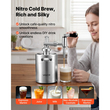 Καφετιέρα VEVOR Nitro Cold Brew 2L Σύστημα Διανομέα Αζώτου, Βαρέλι Καφέ για Οικιακή Παρασκευή, Φορητός Εγχυτήρας Αζώτου με Διανομέα και Βαλβίδα Εκτόνωσης Πίεσης, Δώρο για τους Λάτρεις του Καφέ