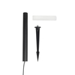 GLOBOSTAR® REED GLB-103-0008 Φωτιστικό Κολωνάκι Κήπου με Καρφωτή Βάση LED 5W 450lm 360° DC 24V Αδιάβροχο IP65 Θερμό Λευκό 2700K - Sanan SMD Chip - Μαύρο Ματ - Μ3 x Π3 x Υ65cm - 3 Χρόνια Εγγύηση