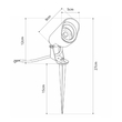 GLOBOSTAR® TREKO GLB-103-0026 Φωτιστικό Σποτ για Φυτά - Δέντρα με Βάση Κήπου / Καρφωτό LED 3W 270lm 5° DC 24V Αδιάβροχο IP65 Θερμό Λευκό 2700K - Sanan SMD Chip - Γκρι Ανθρακί Ματ - Μ5 x Π5 x Υ12cm - 3 Χρόνια Εγγύηση