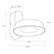 GLOBOSTAR® LINEART GLB-103-0037 Φωτιστικό Τοίχου / Απλίκα LED 12W 1080lm 120° AC 220-240V Αδιάβροχο IP65 Θερμό Λευκό 2700K - Sanan SMD Chip - Μαύρο Ματ - Μ16 x Π20 x Υ15cm - 3 Χρόνια Εγγύηση