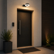 GLOBOSTAR® LINEART GLB-103-0037 Φωτιστικό Τοίχου / Απλίκα LED 12W 1080lm 120° AC 220-240V Αδιάβροχο IP65 Θερμό Λευκό 2700K - Sanan SMD Chip - Μαύρο Ματ - Μ16 x Π20 x Υ15cm - 3 Χρόνια Εγγύηση
