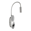 GLOBOSTAR® GOOSE 61696 Μοντέρνο Φωτιστικό Τοίχου - Απλίκα Ξενοδοχείου Reading Light με Φορτιστή USB 3A LED 6W 540lm 36° & 360° AC 220-240V IP20 Θερμό Λευκό 2700K - CREE XPE & Lumileds SMD Chip - Νίκελ Βούρτσας - Μ15.5 x Π15 x Υ30.5cm - 3 Χρόνια Εγγύηση